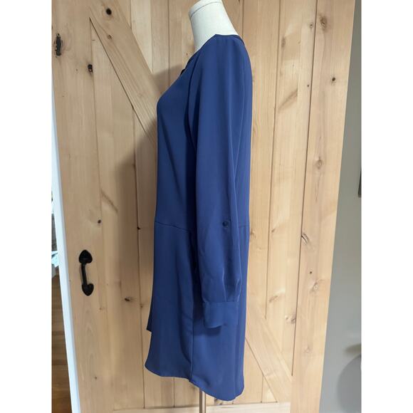 The Savile Row Co. London | Mandarin Collar Chiffon Blue Shirt Dress  | Size 2 - Picture 7 of 13